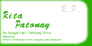 rita patonay business card